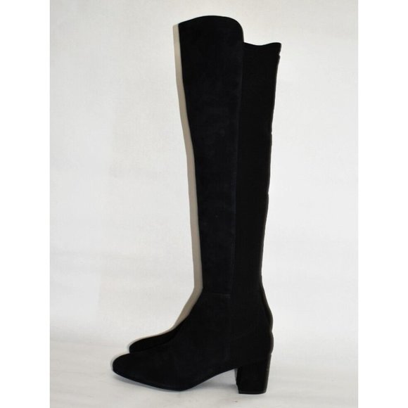 STUART WEITZMAN Gillian 60 microstretch and suede over-the  $850 STUART WEITZMAN Gillian City Suede Over-The-Knee Boot BLACK 7.5 (PA27)